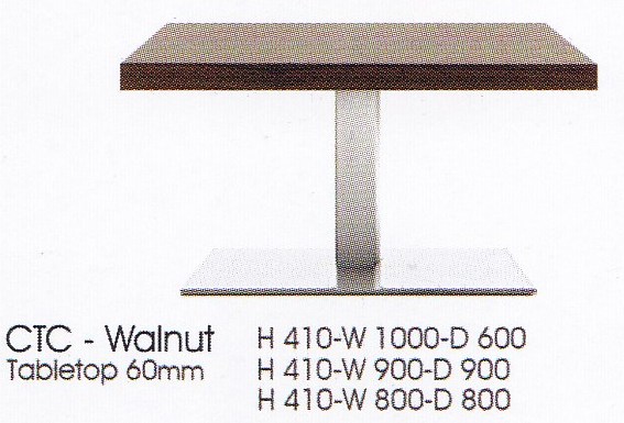 meja Bulat Indachi CTC-Walnut Tabletop 60mm